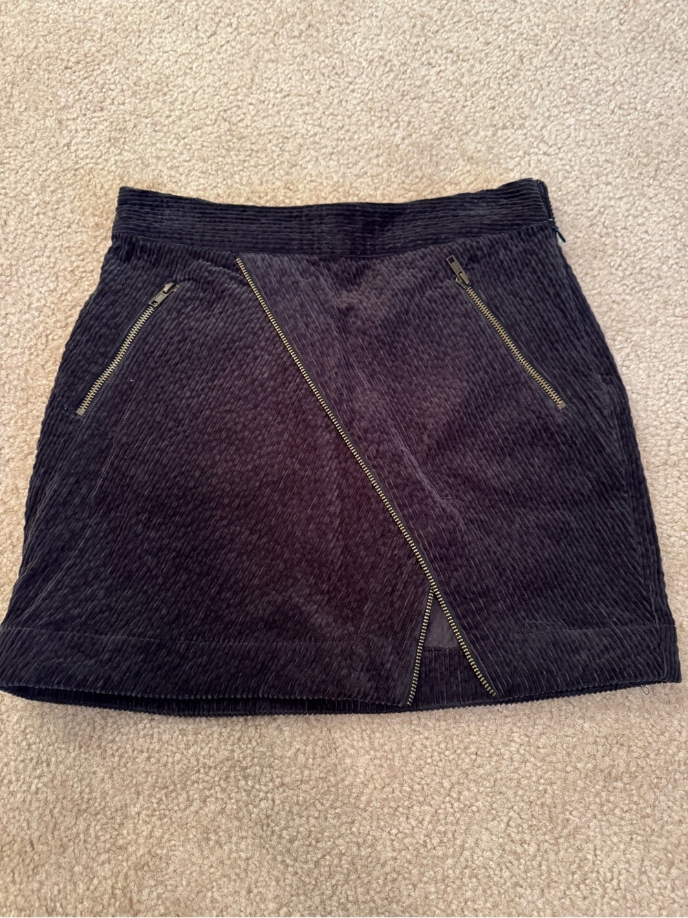 Urban Outfitters Black Corduroy Zip Pocket Mini Skirt